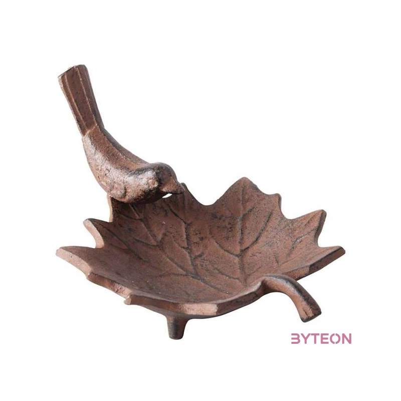 Öntöttvas levél alakú madáretető tál