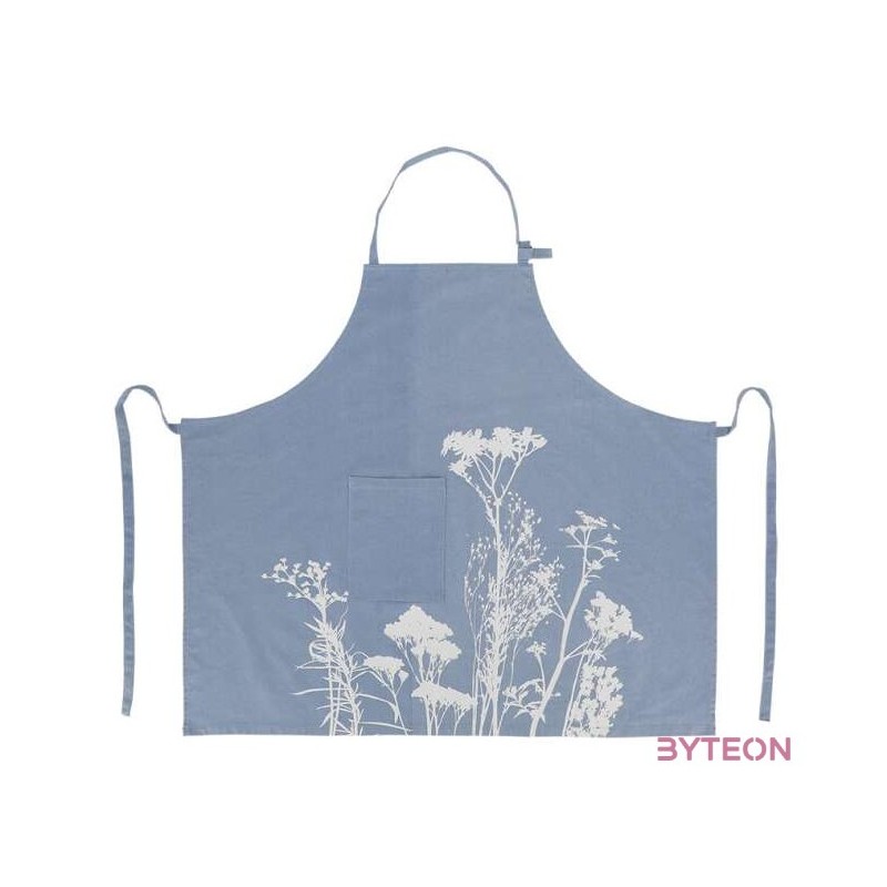 Mezei virág mintás kerti kötény, kék