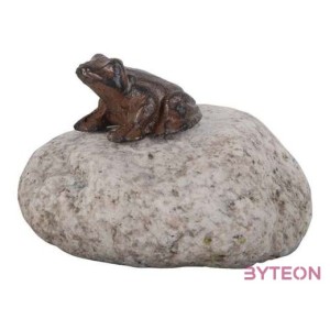 Öntöttvas állatdíszek kövön, béka