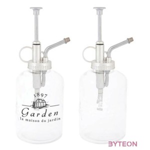 Üveg növénypermetező, 0,36 literes, fekete felirattal