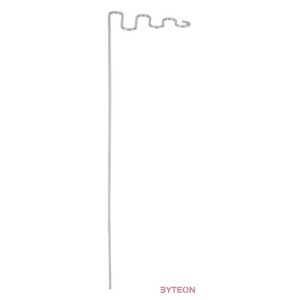 Fémből készült orchidea és virágtámasz, ezüst színben, 4 db