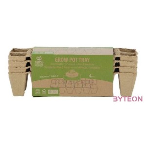 Biológiailag lebomló papír palántanevelő tálca, ültető szett, 4 db-os, L