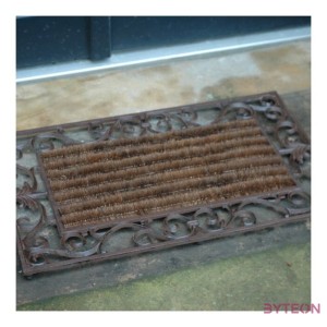 Öntöttvas lábtörlő, kókuszrost kefével, 75 x 45 cm