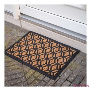 Gyémánt mintás gumi és kókuszrost lábtörlő, 60 x 40 cm