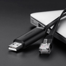 UGREEN CM204, USB - RJ45 konzolkábel hálózati eszközökhöz, 1,5 m (fekete)