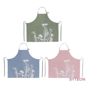 Mezei virág mintás kerti kötény, kék