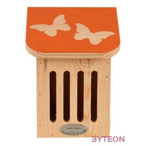 Pillangó ház narancssárga színű tetővel, pillangó mintával, 15 x 20 cm