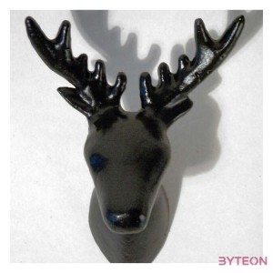 Szarvasfej akasztó, fényes fekete