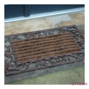 Öntöttvas lábtörlő, kókuszrost kefével, 75 x 45 cm