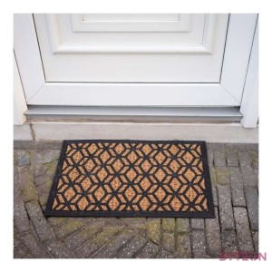 Gyémánt mintás gumi és kókuszrost lábtörlő, 60 x 40 cm