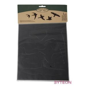 Madárriasztó, madár sziluett ablakmatrica a madarak épségéért