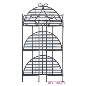 Összecsukható ívelt kovácsoltvas virágtartó állvány, 3 polcos, 114 cm