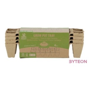 Biológiailag lebomló papír palántanevelő tálca, ültető szett, 4 db-os, L