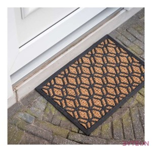 Gyémánt mintás gumi és kókuszrost lábtörlő, 60 x 40 cm