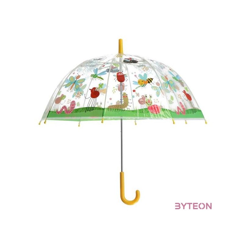 Átlátszó gyerek esernyő, rovarok, apró állatok mintával