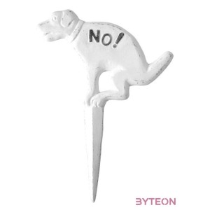 Leszúrható öntöttvas tábla, fehér, 33 cm