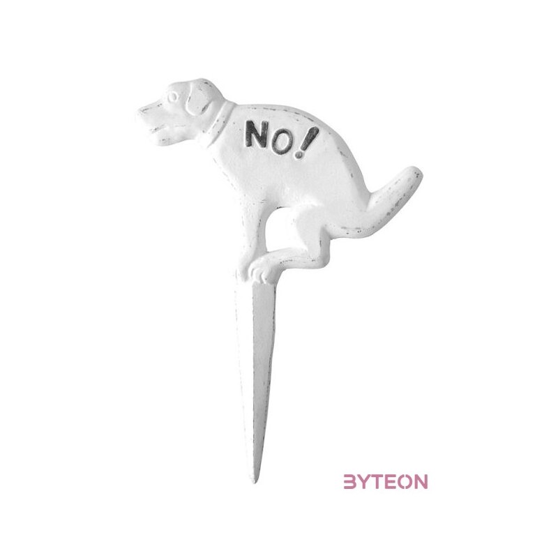 Leszúrható öntöttvas tábla, fehér, 33 cm