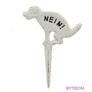 Leszúrható öntöttvas jelölő tábla, fehér, 31,5 cm