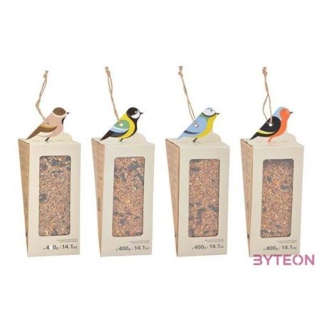 Felakasztható madár mintás madáretető, vegyes magokkal, B