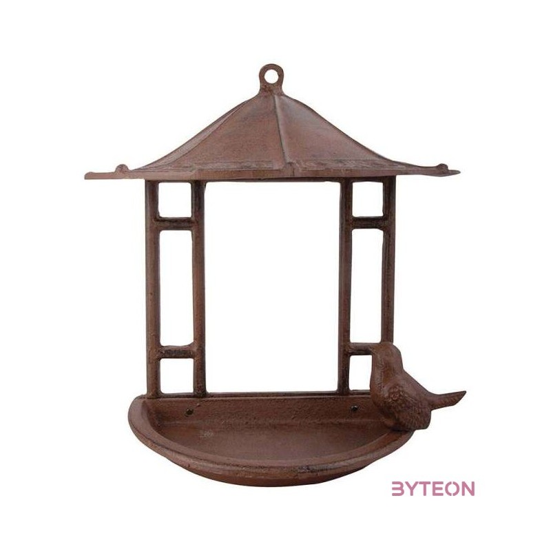 Öntöttvas fali madáretető és -itató, tetővel