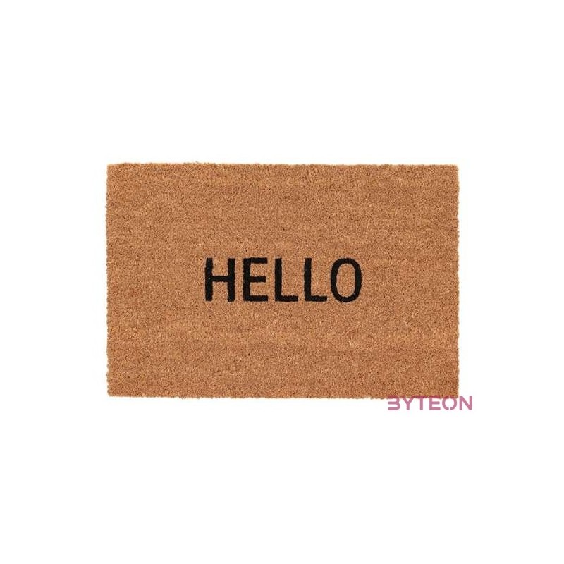 Hello feliratos kókuszrost lábtörlő, 60x40 cm