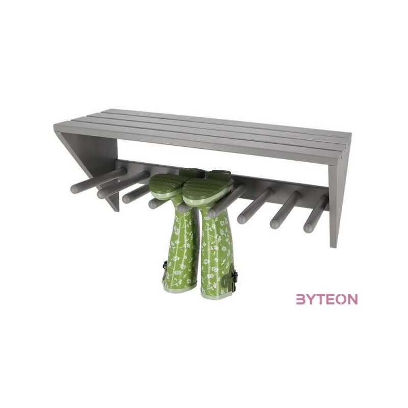 Praktikus fali polc csizmatartóval, szürke, 76 x 35 cm