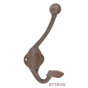 Öntöttvas klasszikus akasztó, 2 fogassal