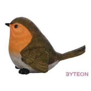 Vörösbegy polyresin szobor, S, B típus, kültéri és beltéri dekorációs kiegészítő