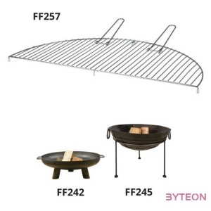 Félkör alakú fém grillrács, 72,5 cm