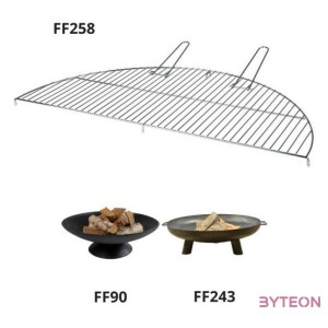 Félkör alakú fém grillrács, 82,5 cm