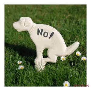 Leszúrható öntöttvas tábla, fehér, 33 cm