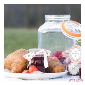 Csatos tároló üveg, 3 literes