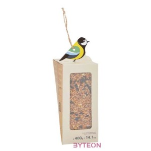 Felakasztható madár mintás madáretető, vegyes magokkal, B