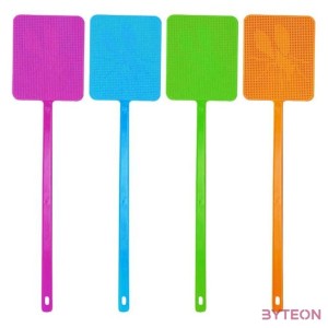 Légycsapó, rovar mintás, 42 cm, narancssárga