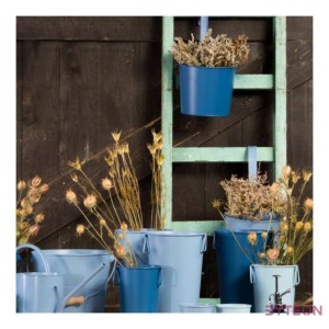 Fém váza, 1,2 literes, középkék, 18 cm