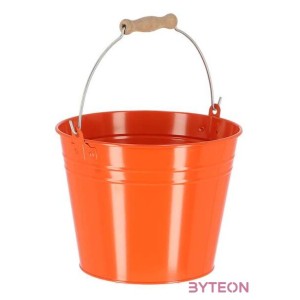 Cink kerti vödör, fa fogóval, 4,5 literes, narancssárga