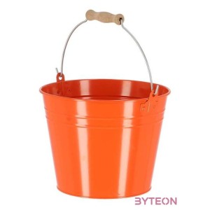 Cink kerti vödör, fa fogóval, 4,5 literes, narancssárga