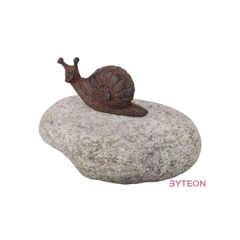 Öntöttvas állatdíszek kövön, csiga