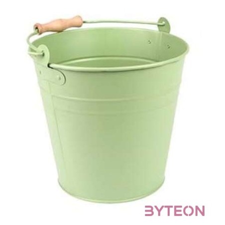 Fém vödör fa fogóval, 4,9 literes, mentazöld