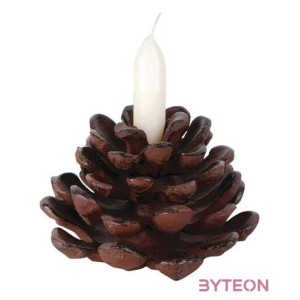Öntöttvas gyertyatartó, fenyőtoboz alakú, 14 x 11 cm