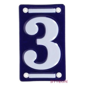 Tűzzománc házszám, 3