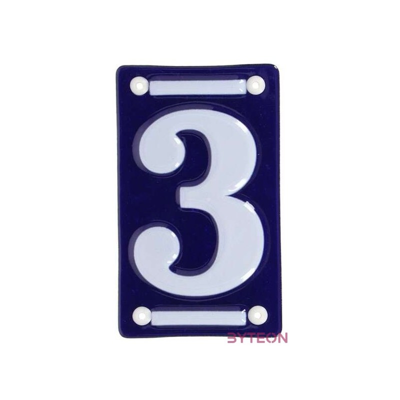 Tűzzománc házszám, 3