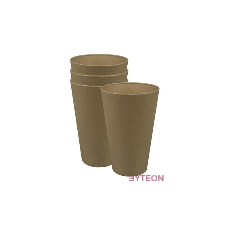 Bioplasztik 4 db-os pohár szett, világosbarna, 400 ml