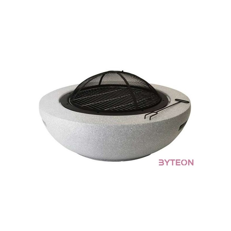 Kőhatású kerek tűzrakó, kiegészítőkkel, 90 cm átmérőjű