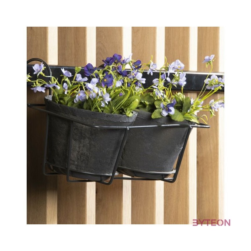 Korlátra akasztható virágtartó, 2 cserépnek