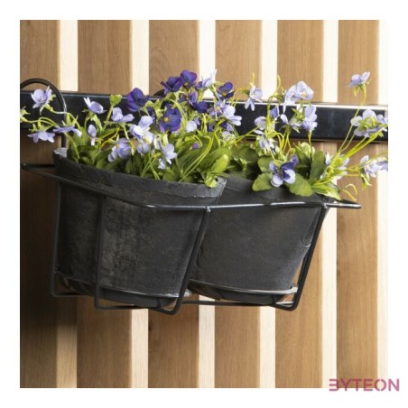 Korlátra akasztható virágtartó, 2 cserépnek