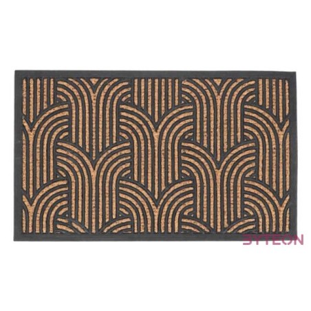 Art deco mintás gumi és kókuszrost lábtörlő, 75 x 45 cm