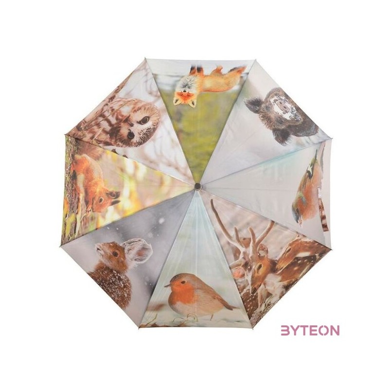 Téli állatos esernyő, 120 cm átmérőjű