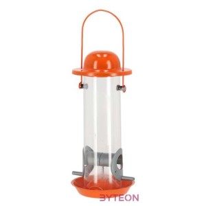 Felakasztható önadagolós madáretető, 24,5 cm, narancssárga