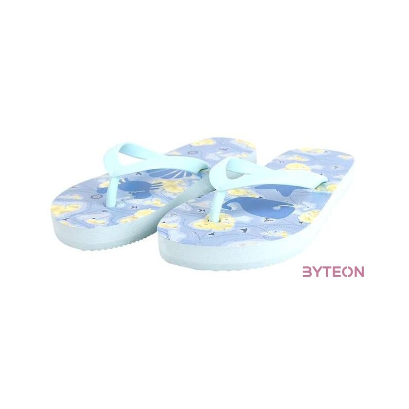 Tengerpart mintás flip-flop papucs gyerekeknek 25, Tengeri szimbólumokkal